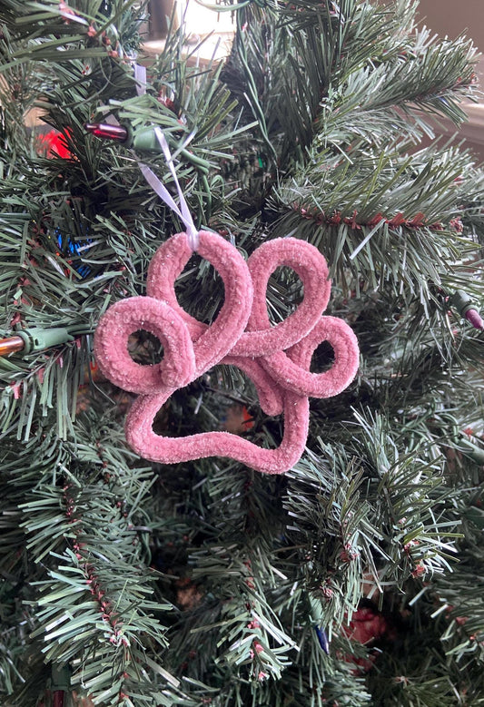 Sparkle Paw Print Ornament – Pet Holiday Decor, 8 Color Choices