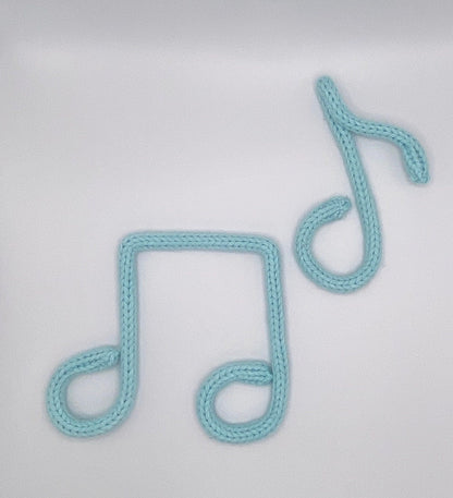Music Note Set of 2 - Knitted Wire Wall Art: Kids Room, Nursery Decor