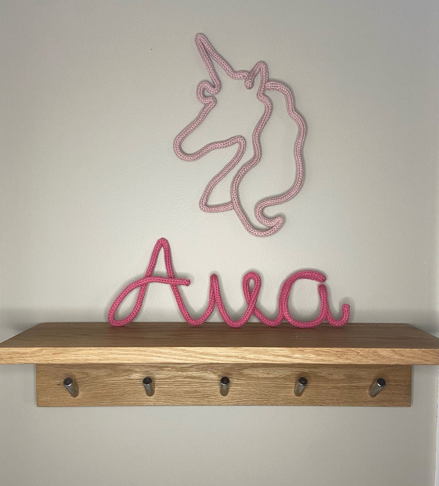 Knitted Name Sign - Kids Room Decor - Children's Decor - Nursery Decor - Wall Hanging