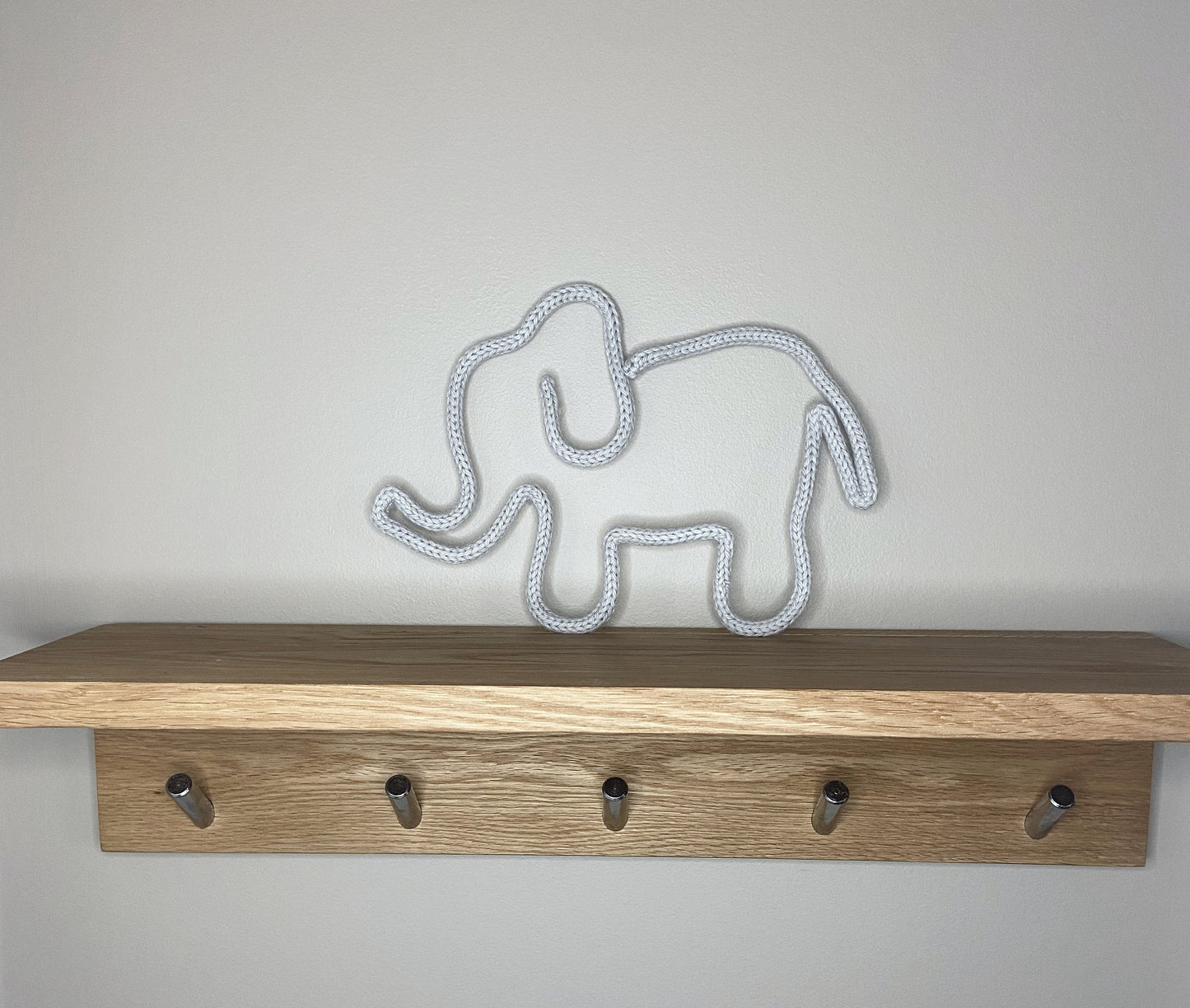 Elephant - Knitted Wire Wall Art: Kids Room, Nursery Decor