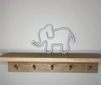 Elephant - Knitted Wire Wall Art: Kids Room, Nursery Decor