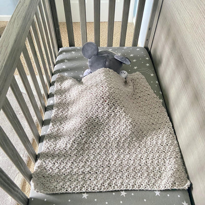 Handmade Crochet Baby Blanket: Soft Fleece Crib Throw (26x26 inch)
