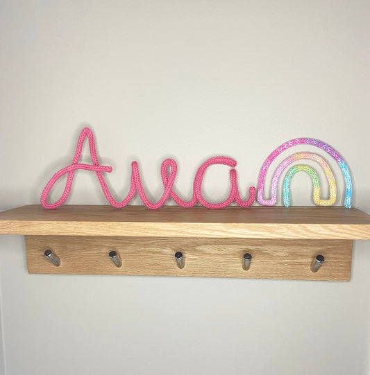 Knitted Name Sign - Kids Room Decor - Children's Decor - Nursery Decor - Wall Hanging