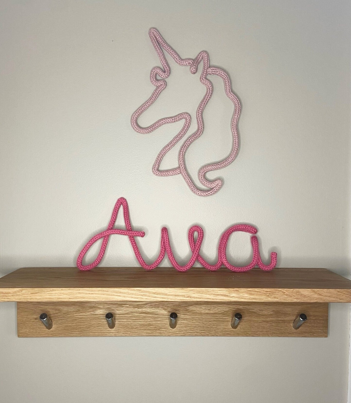 Unicorn Knitted Wire Wall Art: Kids Room, Nursery Decor