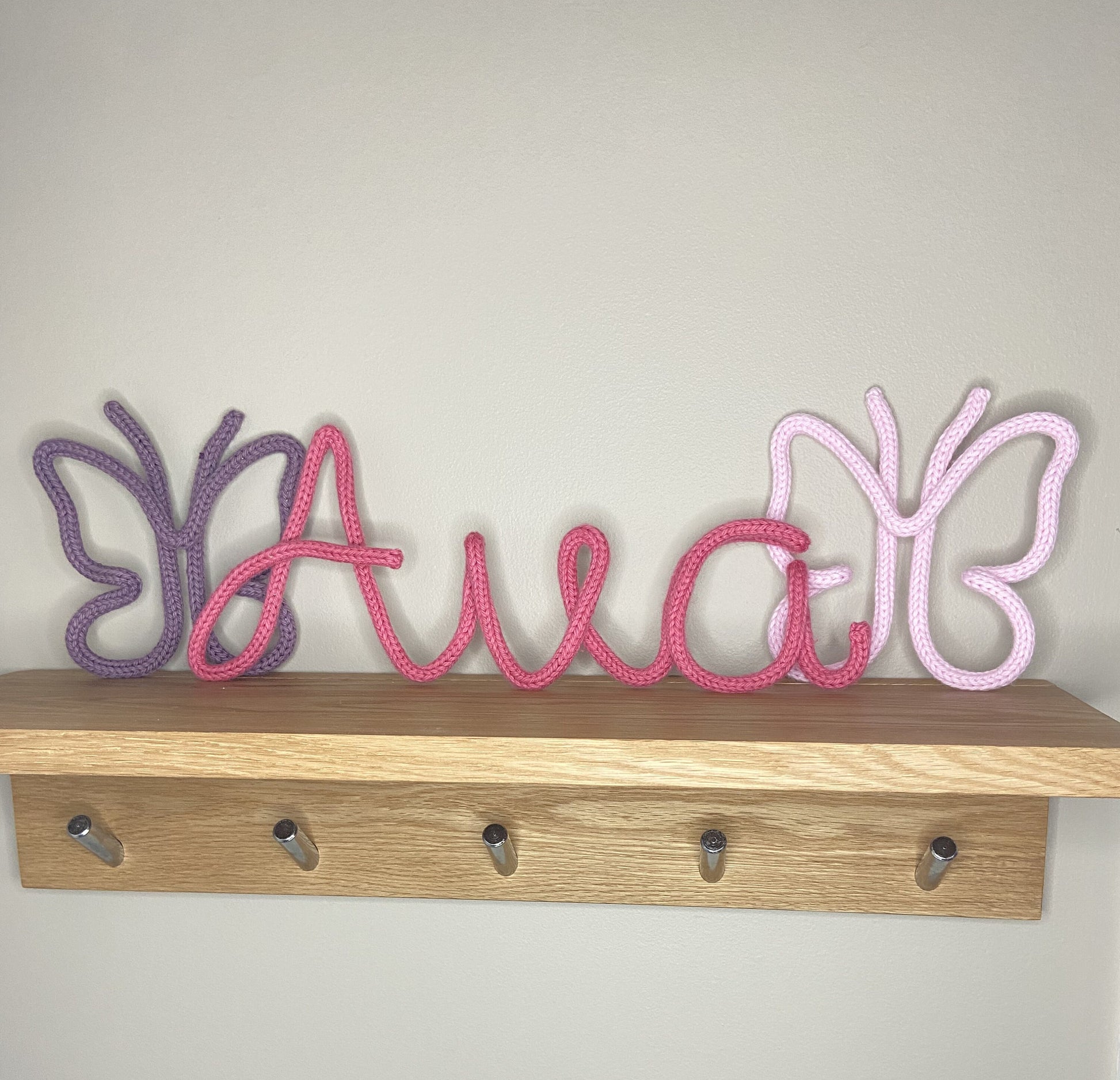 Butterfly Knitted Wire Wall Art: Kids Room, Nursery Decor