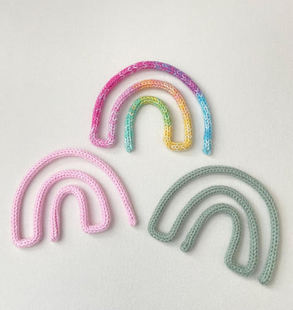 Rainbow Knitted Wire Wall Art: Kids Room, Nursery Decor