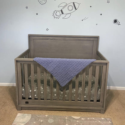 Handmade Crochet Baby Blanket: Soft Fleece Crib Throw (26x26 inch)