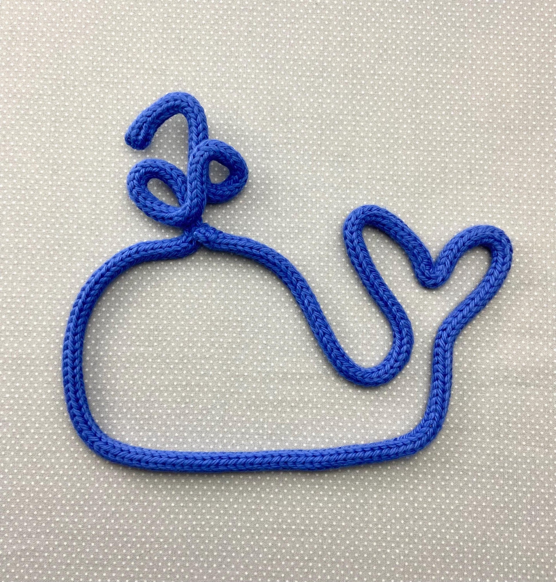 Whimsical Knitted Wire Whale Wall Hanging: Nursery Decor