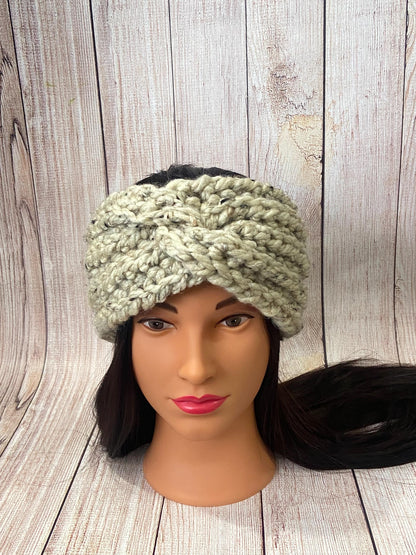 Chunky Crochet Ear Warmer: Handmade Wool Blend Winter Headband