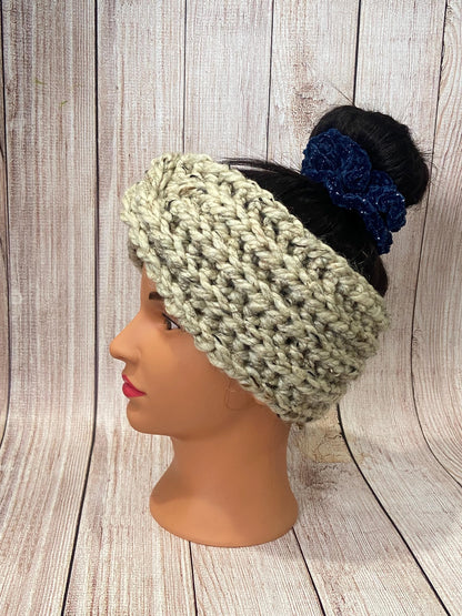 Chunky Crochet Ear Warmer: Handmade Wool Blend Winter Headband