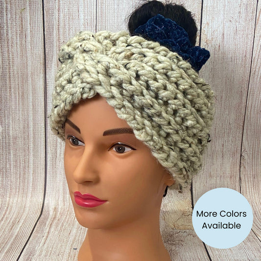 Chunky Crochet Ear Warmer: Handmade Wool Blend Winter Headband