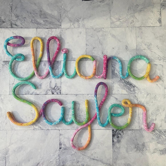 Knitted Name Sign - Kids Room Decor - Children's Decor - Nursery Decor - Wall Hanging
