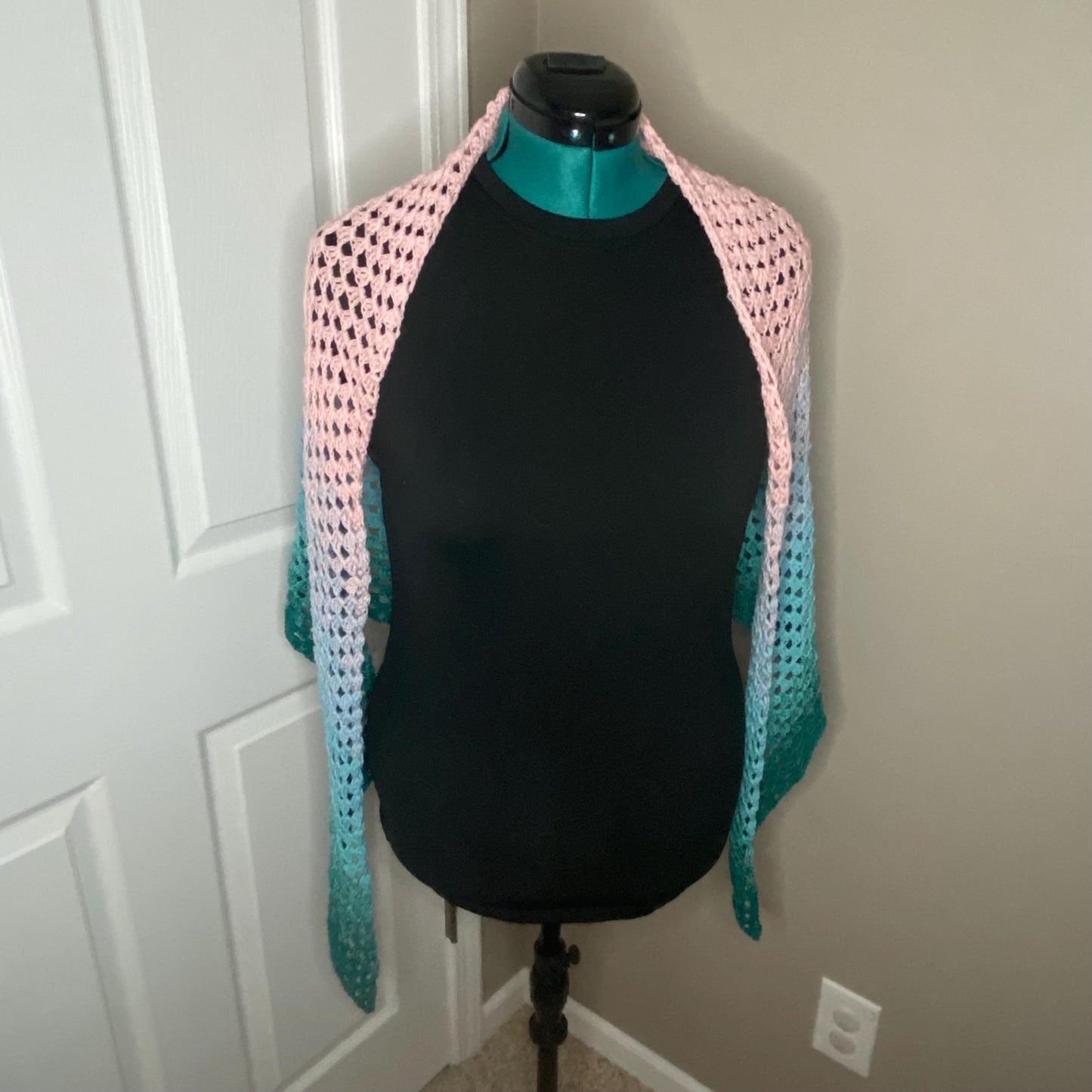Gradient Shawl Wrap - Women Fashion Accessory, Handmade Crochet Shawl