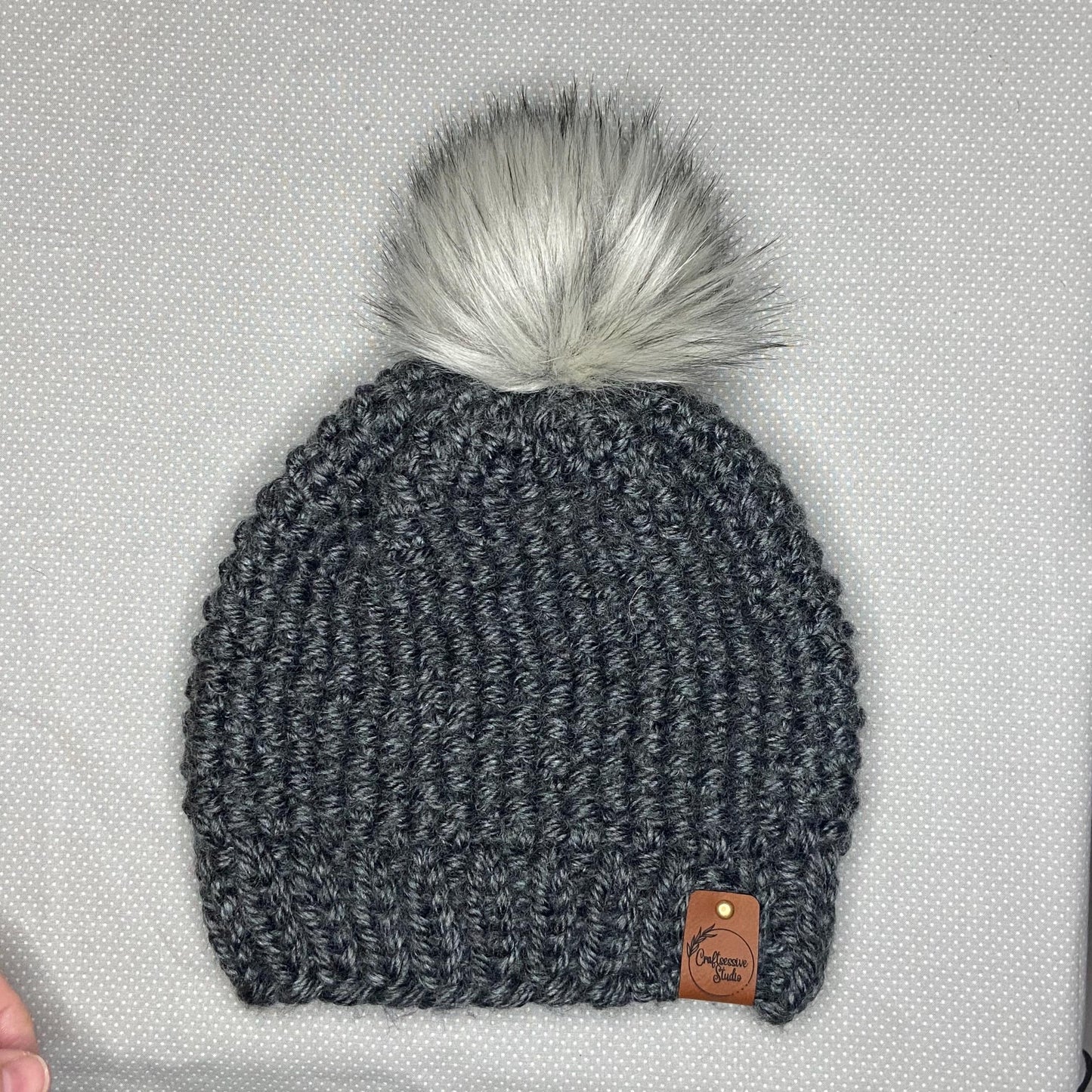 Handknit Chunky Wool Beanie: Pom-pom Winter Hat