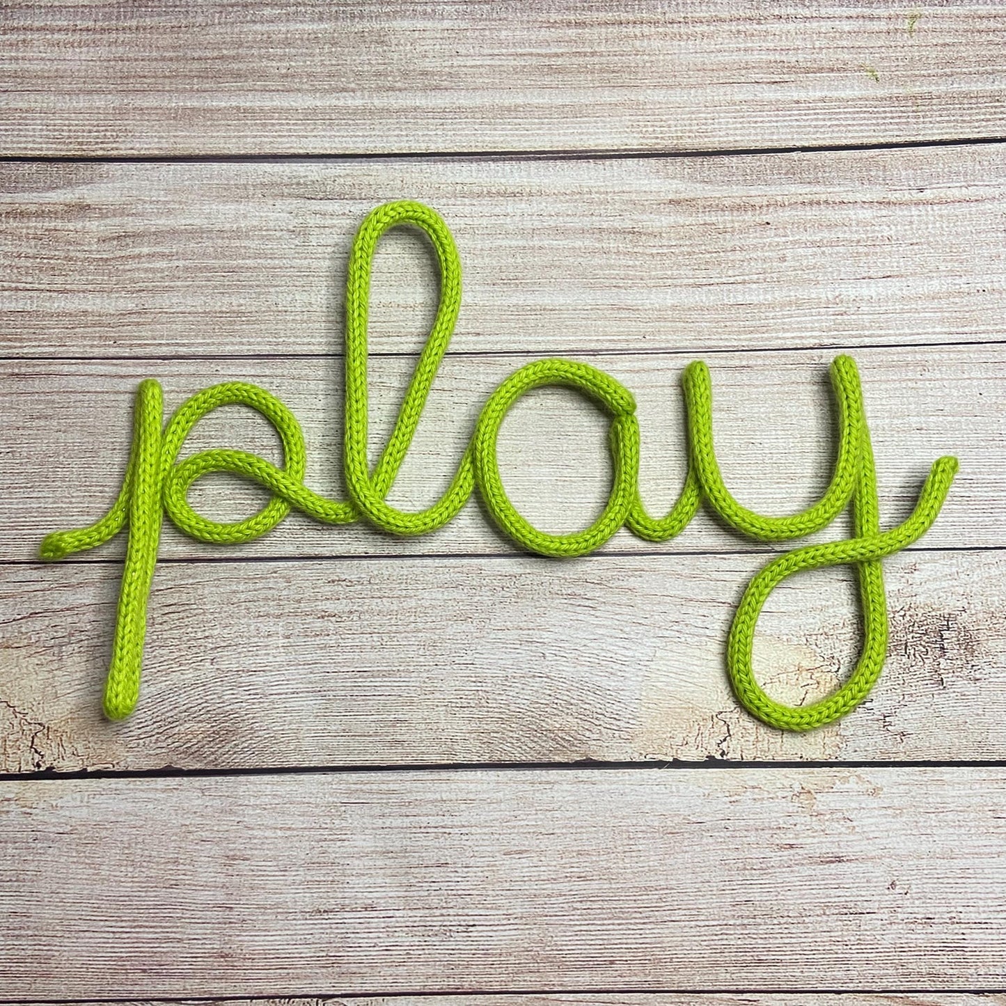 Knitted Wire Word Wall Art: Playroom Decor