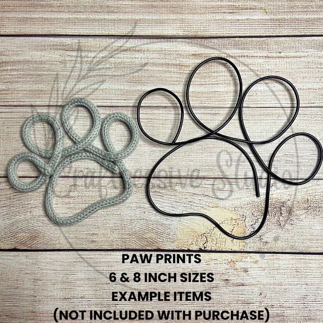 Knitted Wire Paw Prints Template: 6 & 8 Inch Sizes (Digital Download)