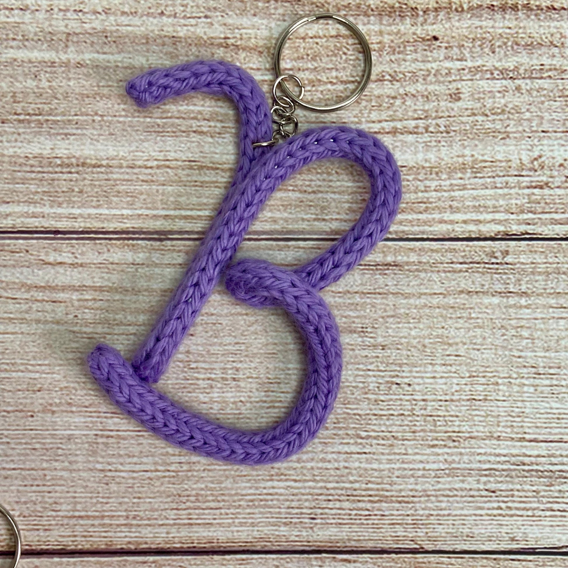 Knitted Wire: Initial Bag Charm, Backpack Decoration, Letter Keychain