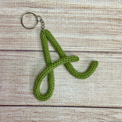 Knitted Wire: Initial Bag Charm, Backpack Decoration, Letter Keychain