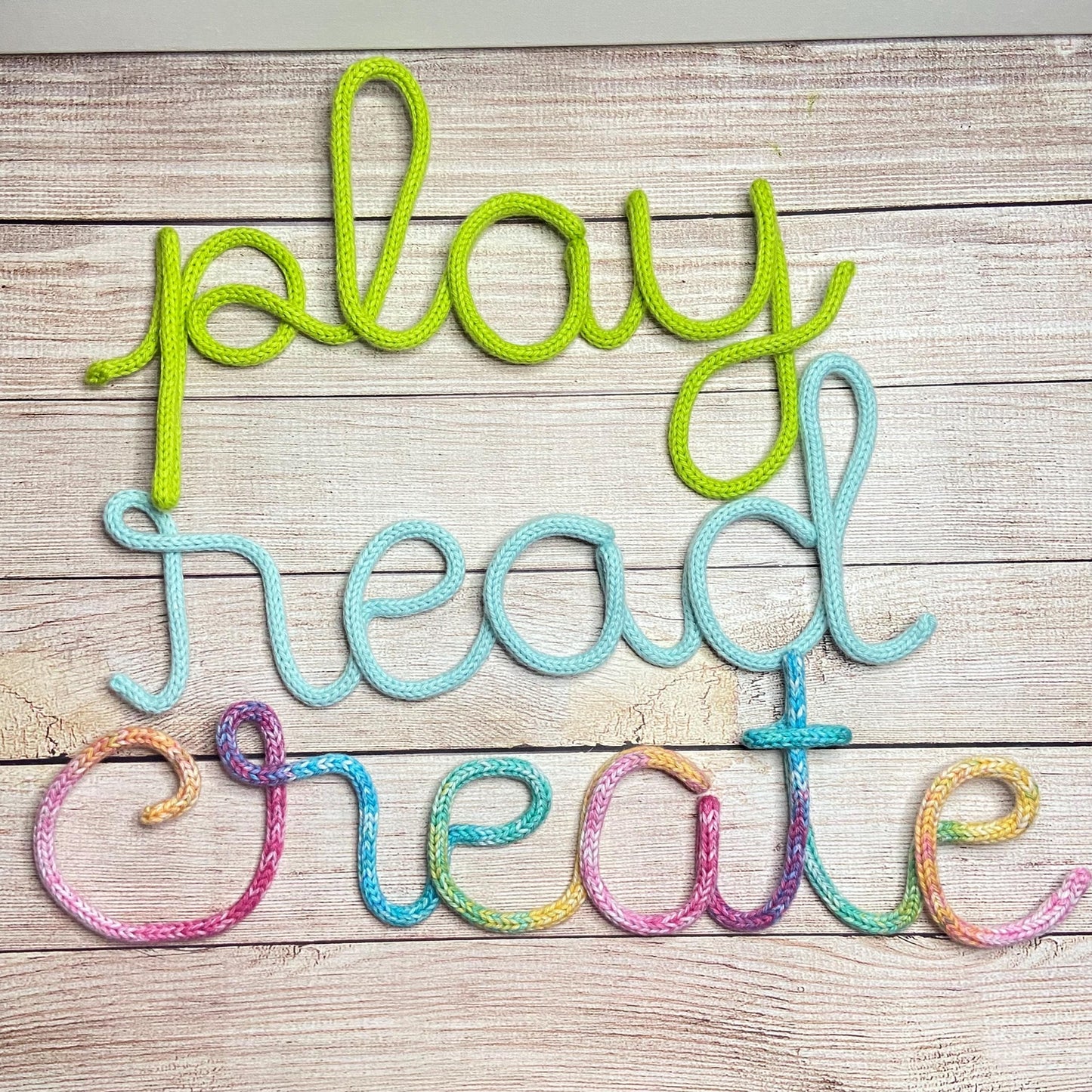Knitted Wire Word Wall Art: Playroom Decor
