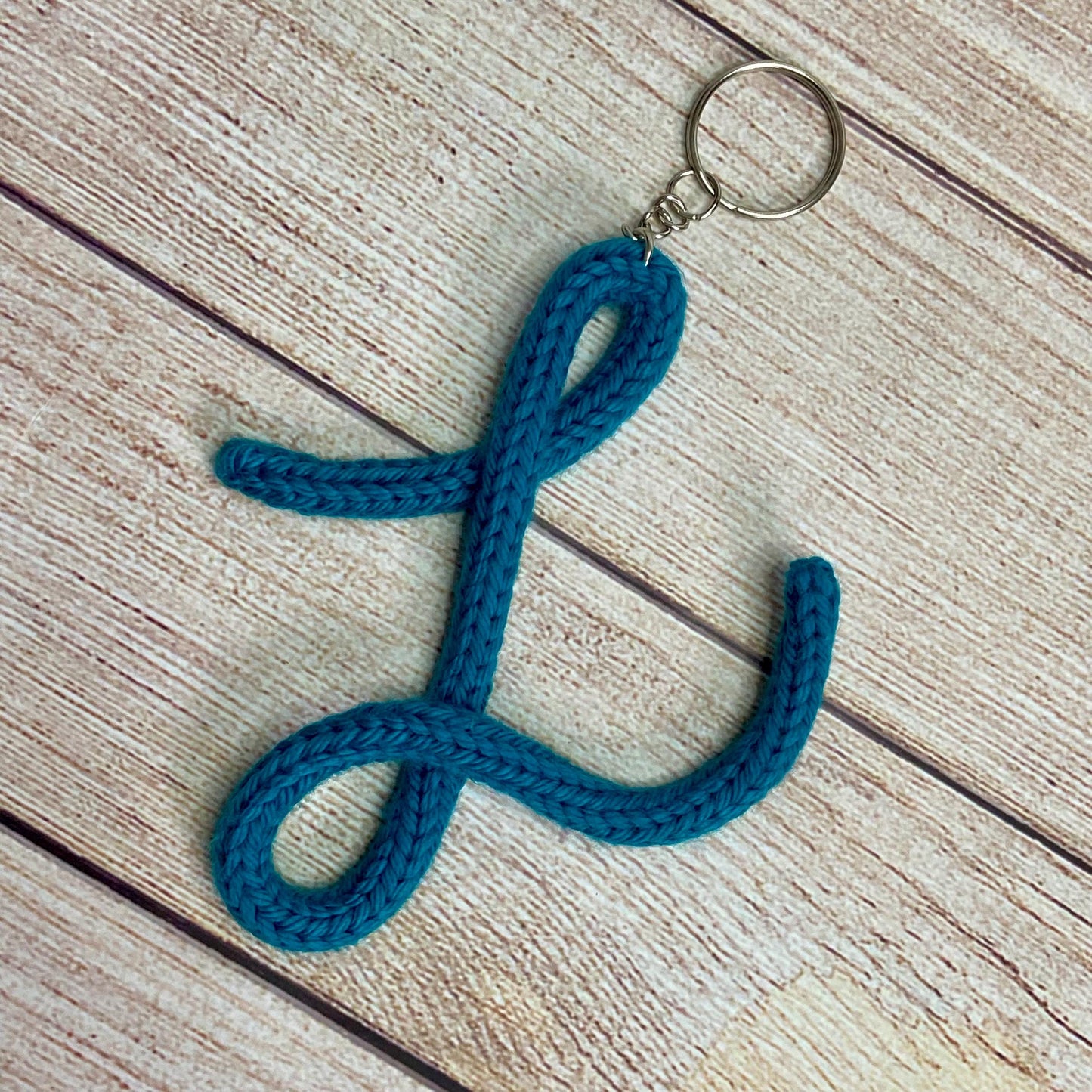 Knitted Wire: Initial Bag Charm, Backpack Decoration, Letter Keychain