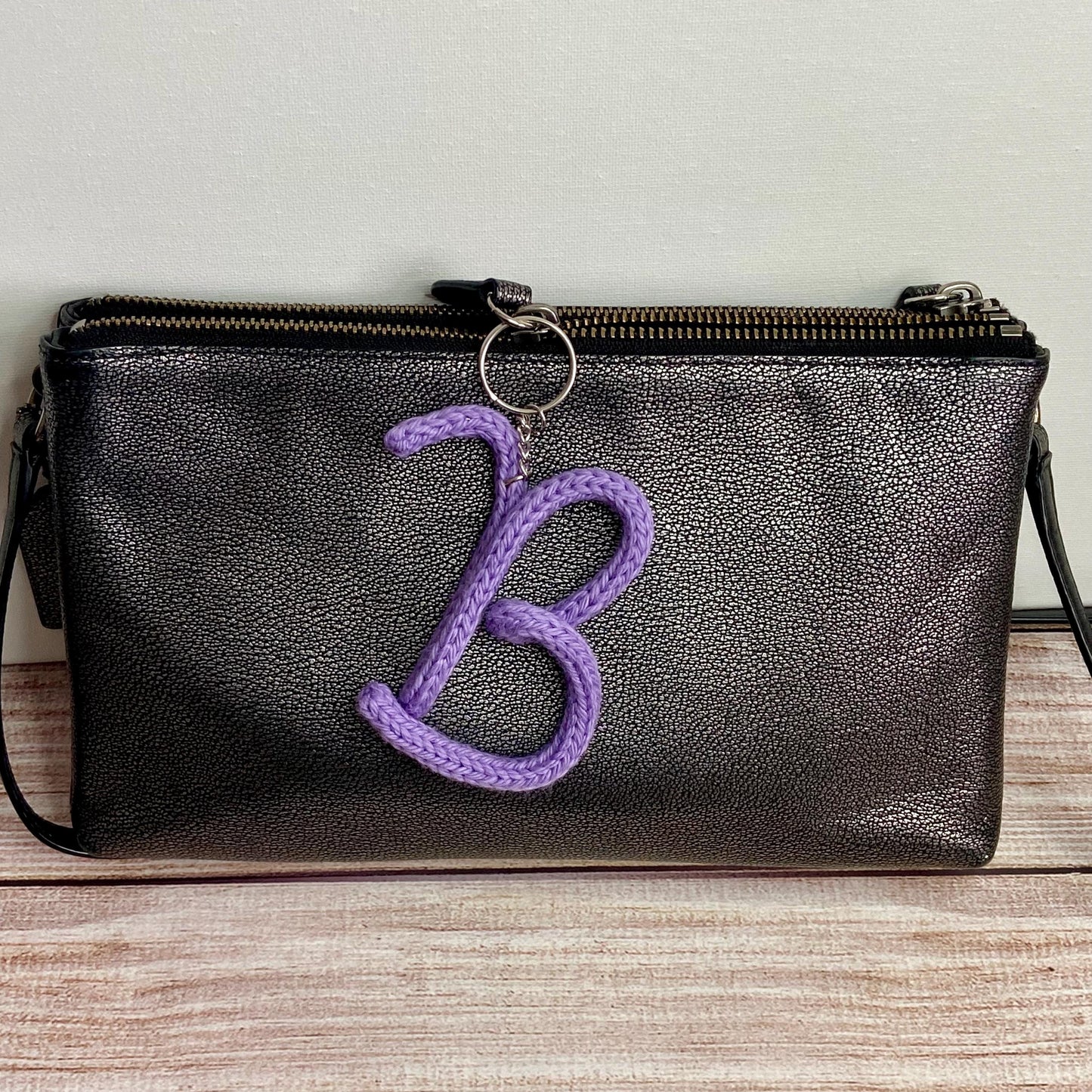 Knitted Wire: Initial Bag Charm, Backpack Decoration, Letter Keychain