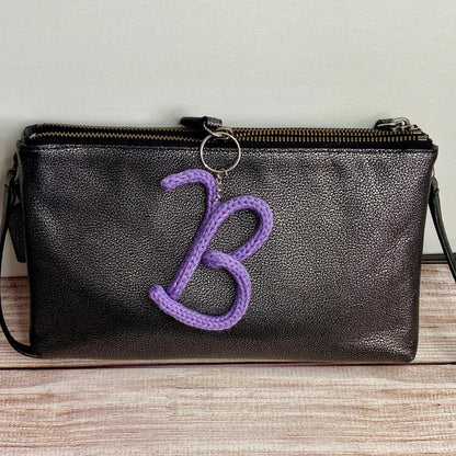 Knitted Wire: Initial Bag Charm, Backpack Decoration, Letter Keychain