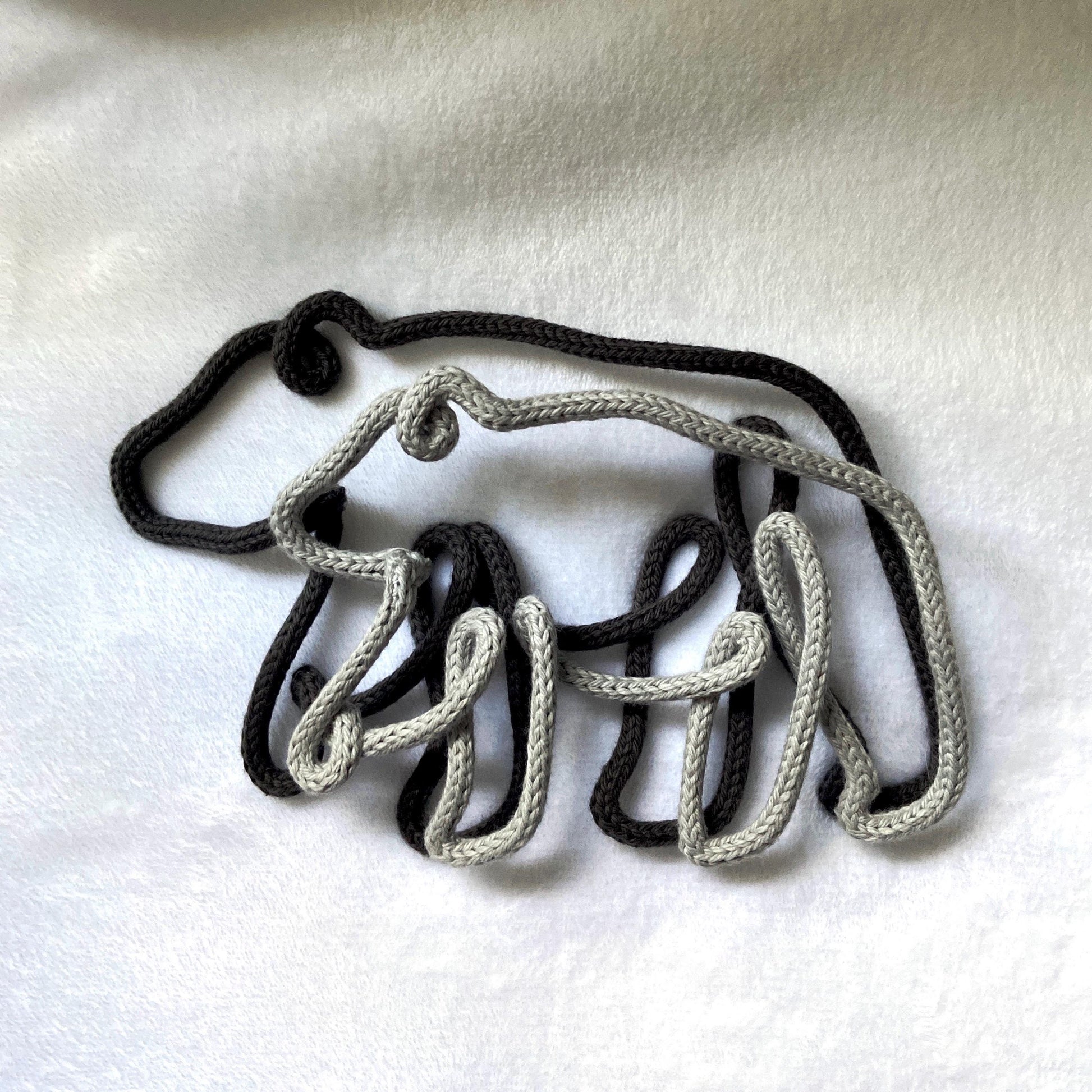 Knitted Wire Bears Wall Art