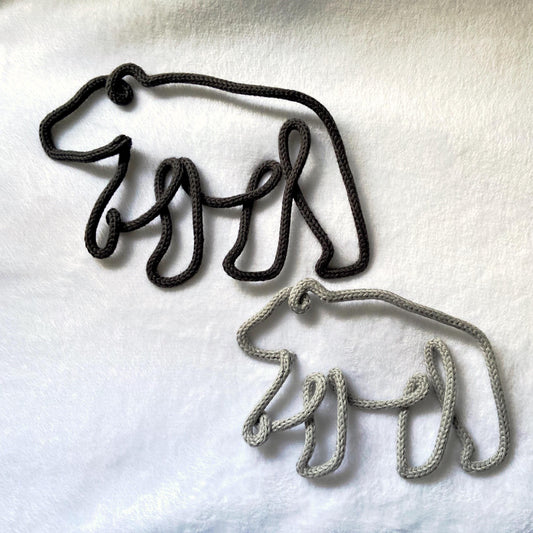 Knitted Wire Bears Wall Art