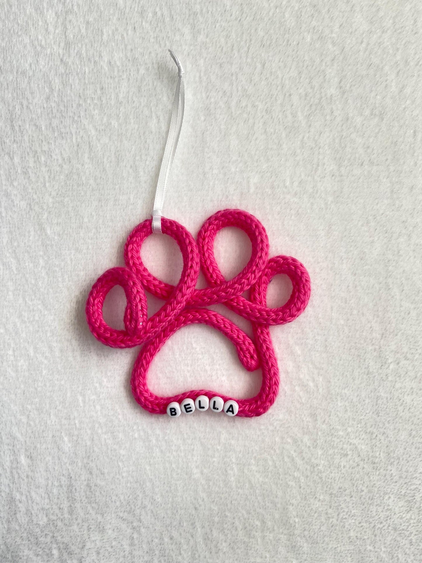 Paw Print Knitted Wire Ornament - 40+ Colors Available