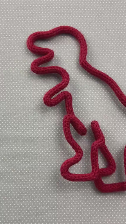 T-Rex Knitted Wire Wall Art: Kids Room, Nursery Decor